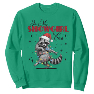 Funny Raccoon Christmas Sweatshirt In My Costume Era Xmas TS14 Irish Green Print Your Wear