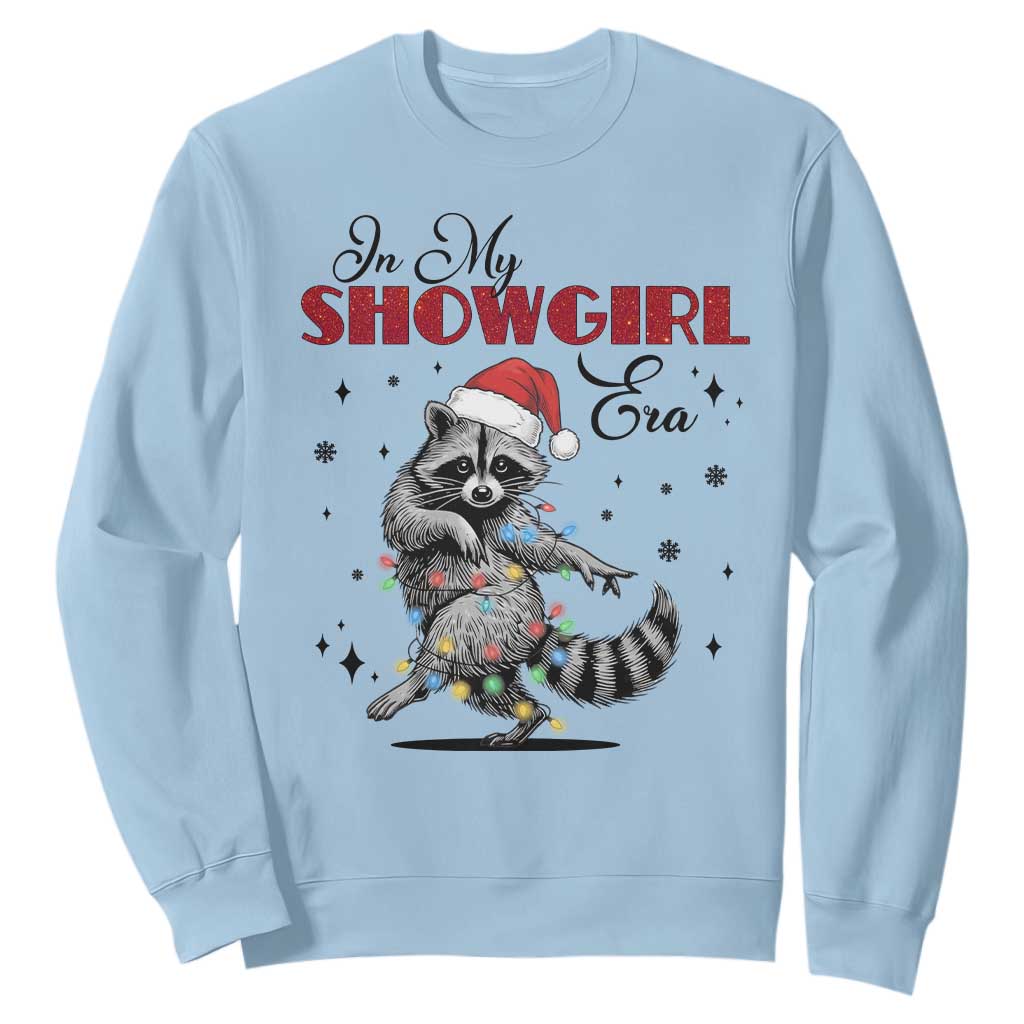 Funny Raccoon Christmas Sweatshirt In My Costume Era Xmas TS14 Light Blue Print Your Wear