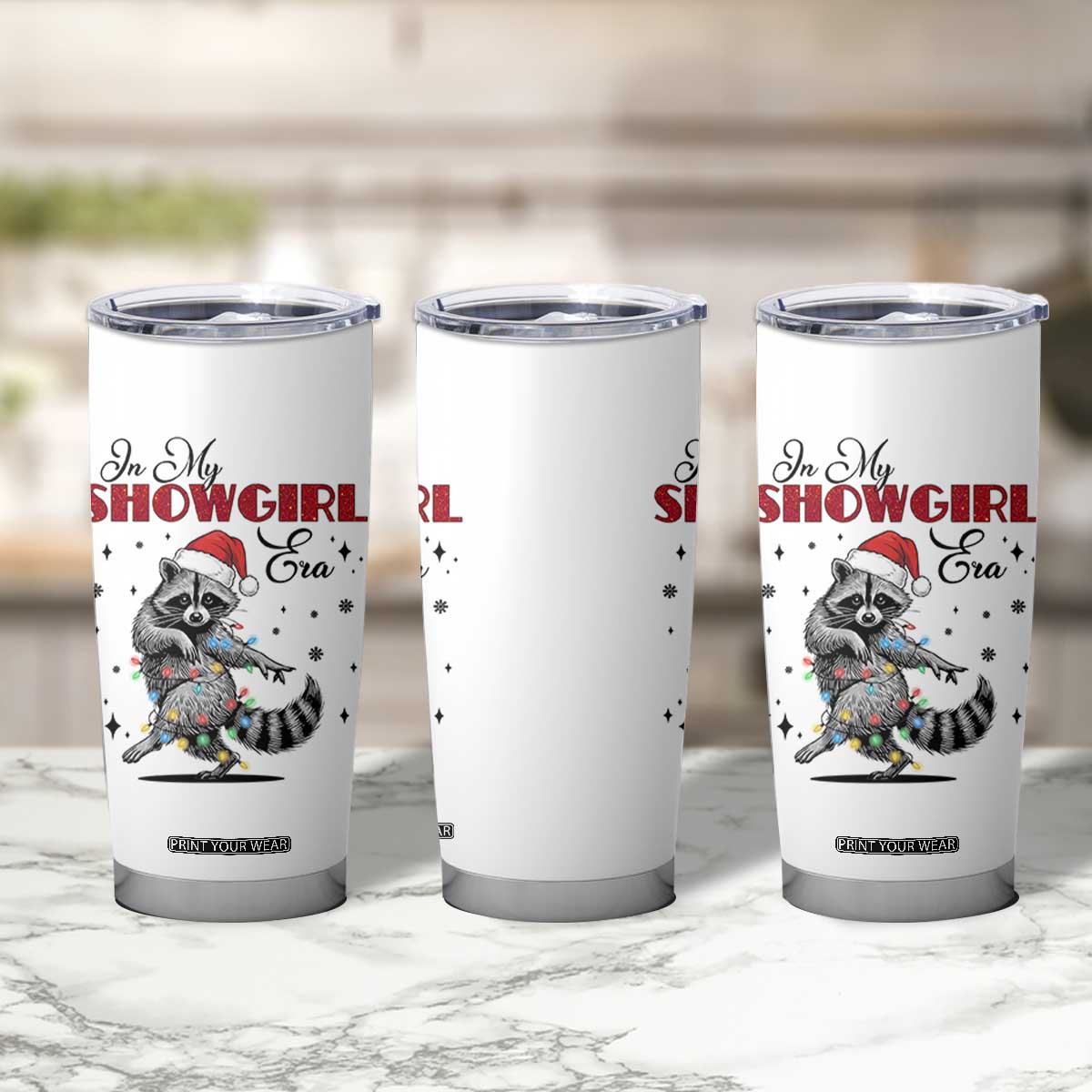 Funny Raccoon Christmas Tumbler Cup In My Costume Era Xmas TS14 Print Your Wear