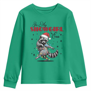 Funny Raccoon Christmas Youth Sweatshirt In My Costume Era Xmas TS14 Irish Green Print Your Wear