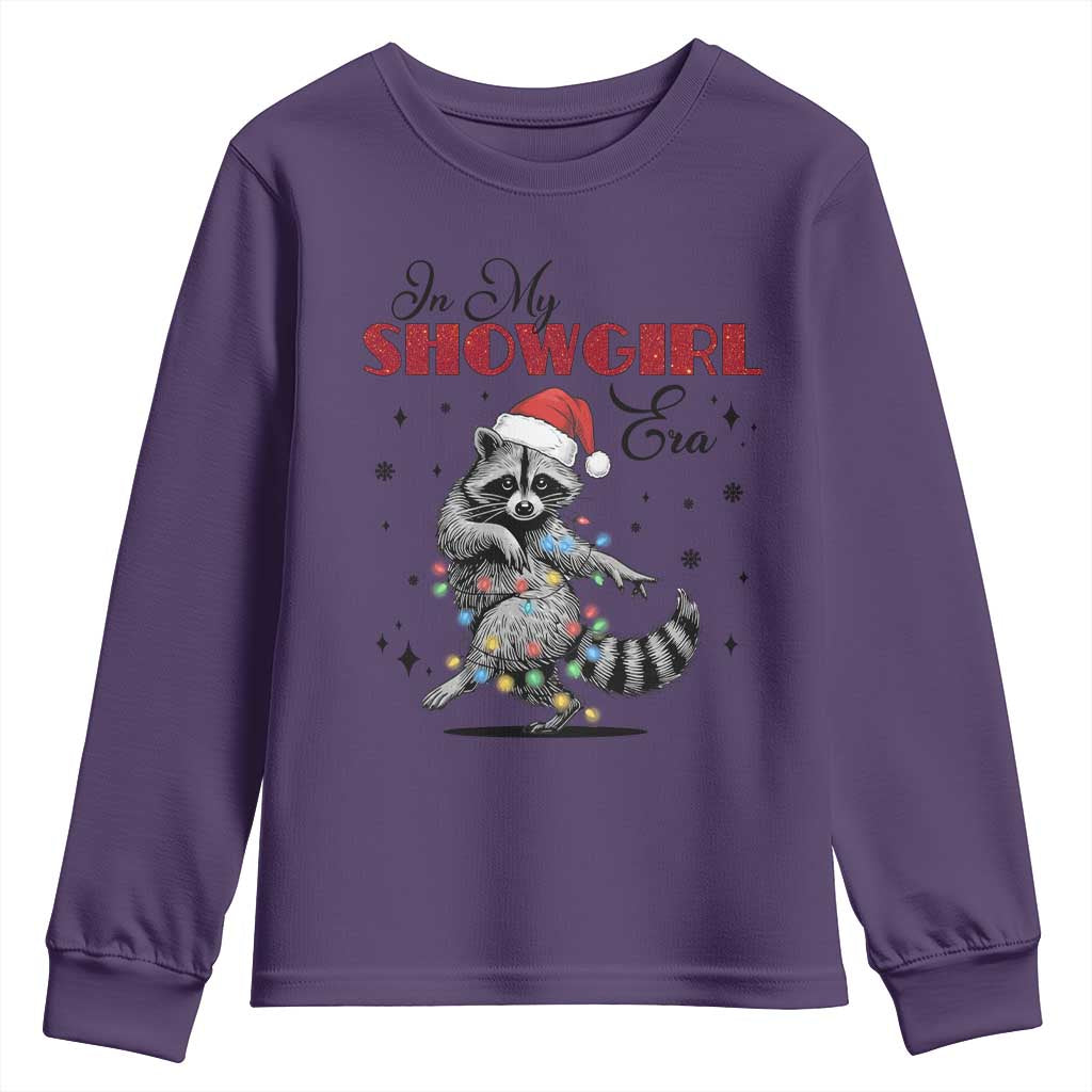 Funny Raccoon Christmas Youth Sweatshirt In My Costume Era Xmas TS14 Purple Print Your Wear
