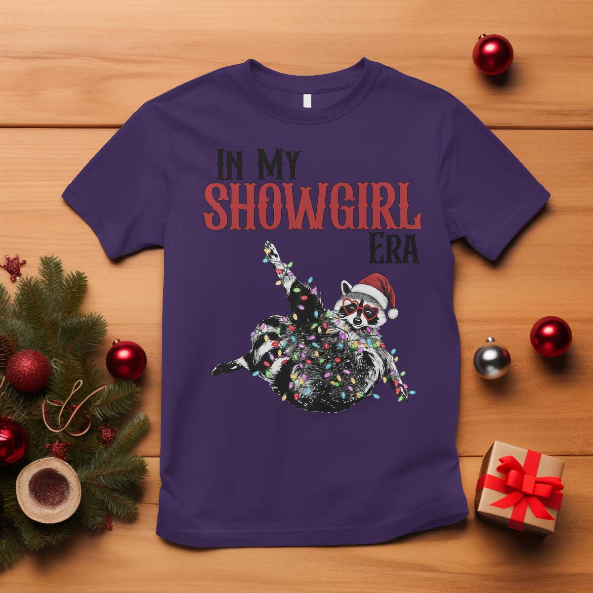 Funny Raccoon Christmas T Shirt In My Costume Era TS14 Purple Print Your Wear