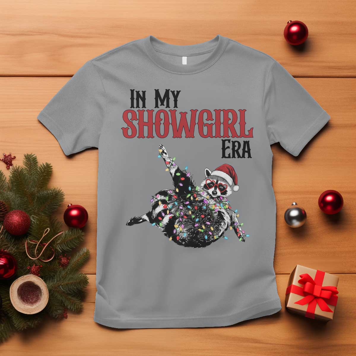 Funny Raccoon Christmas T Shirt In My Costume Era TS14 Sport Gray Print Your Wear