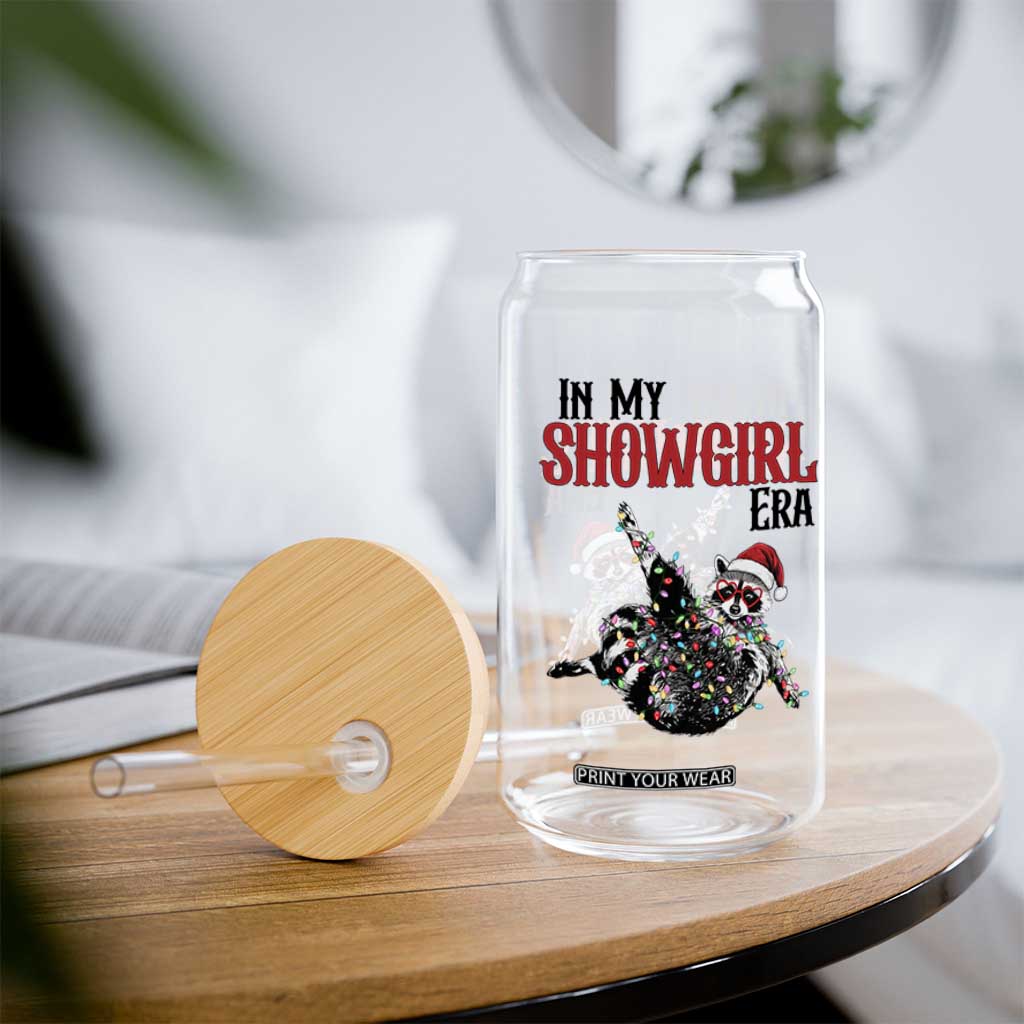 Funny Raccoon Christmas Glass Can In My Costume Era TS14 Print Your Wear