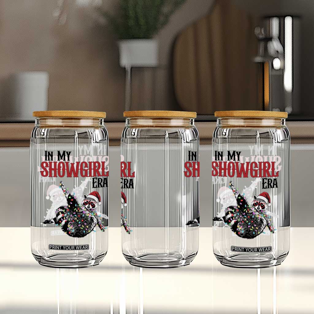 Funny Raccoon Christmas Glass Can In My Costume Era TS14 Print Your Wear