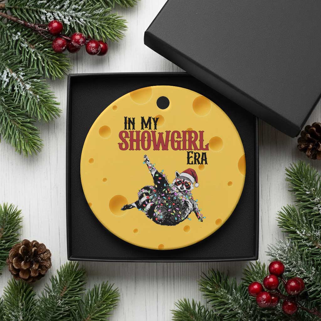 Funny Raccoon Christmas Ceramic Ornament In My Costume Era TS14 1pc Yellow Cheese Print Your Wear
