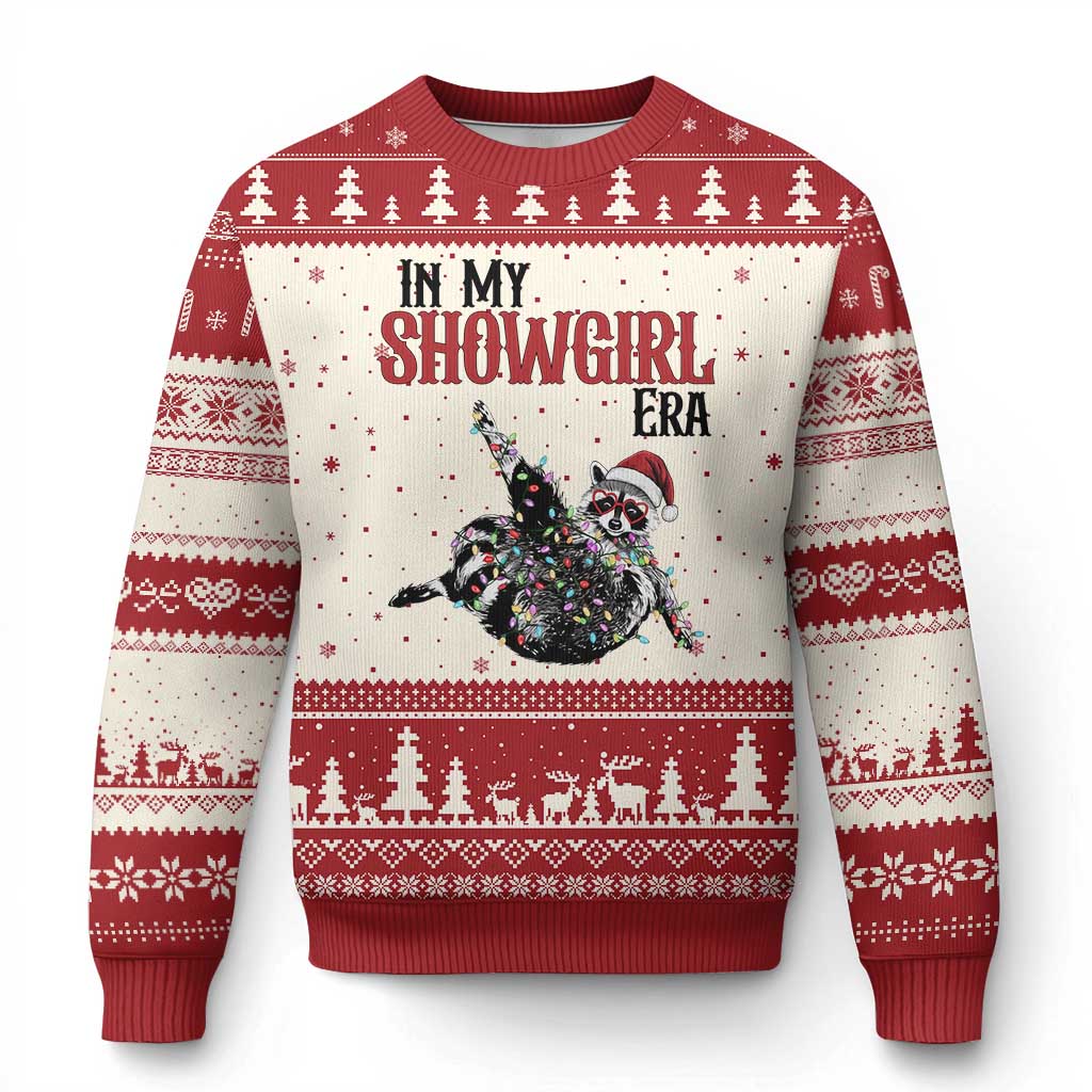 Funny Raccoon Xmas Ugly Christmas Sweater In My Costume Era TS14 Beige Red Print Your Wear