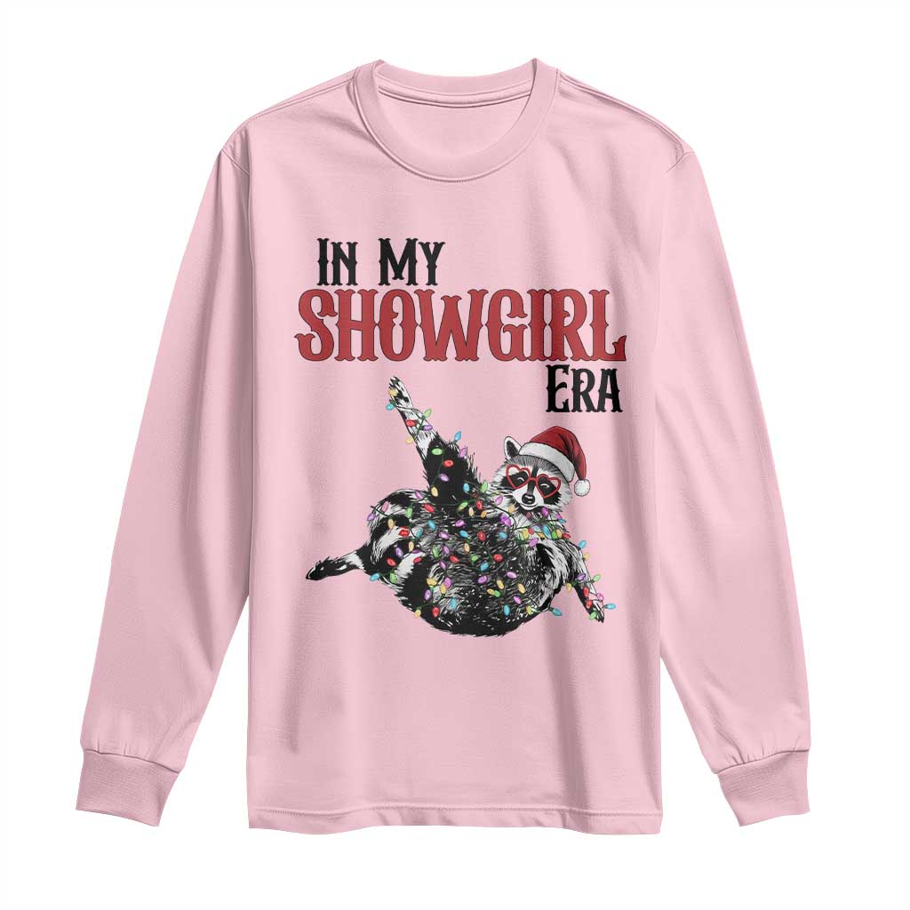 Funny Raccoon Christmas Long Sleeve Shirt In My Costume Era TS14 Light Pink Print Your Wear