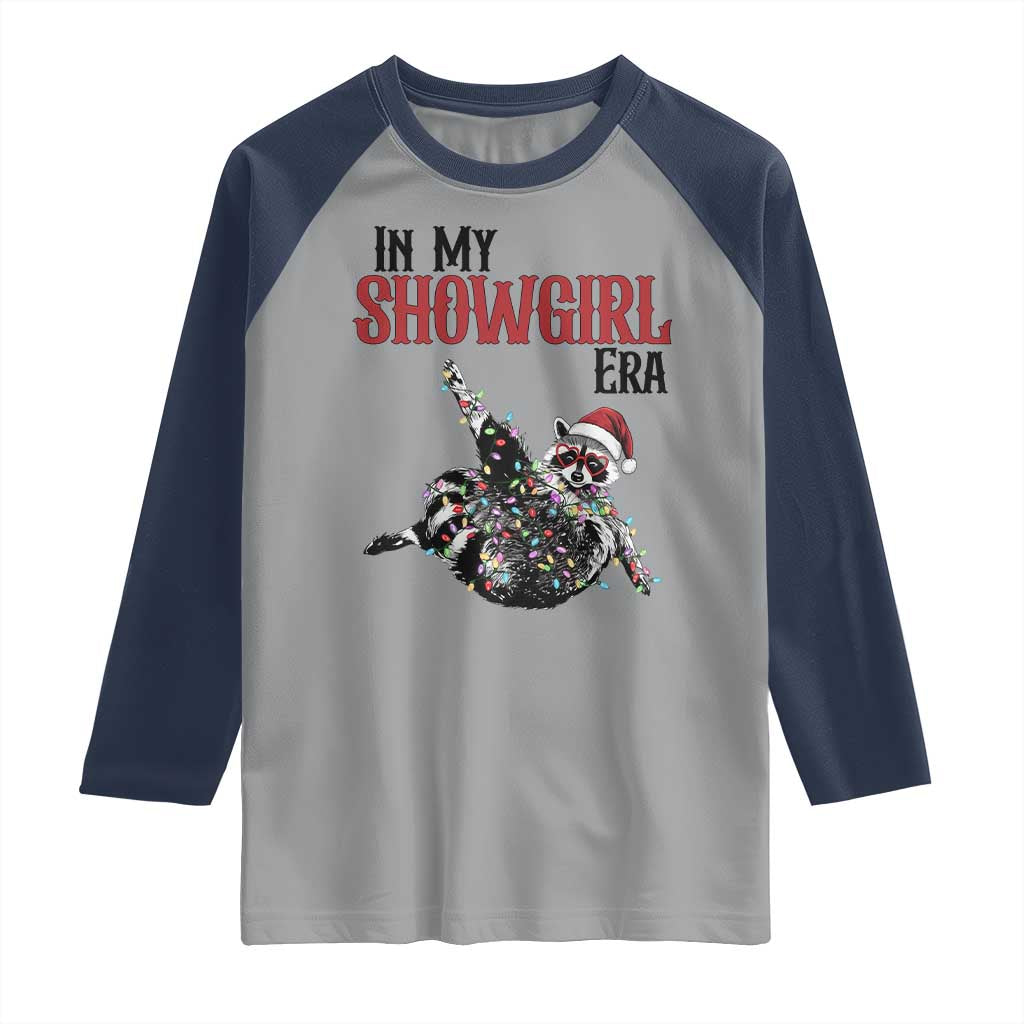 Funny Raccoon Christmas Raglan Shirt In My Costume Era TS14 Sport Gray Navy Print Your Wear