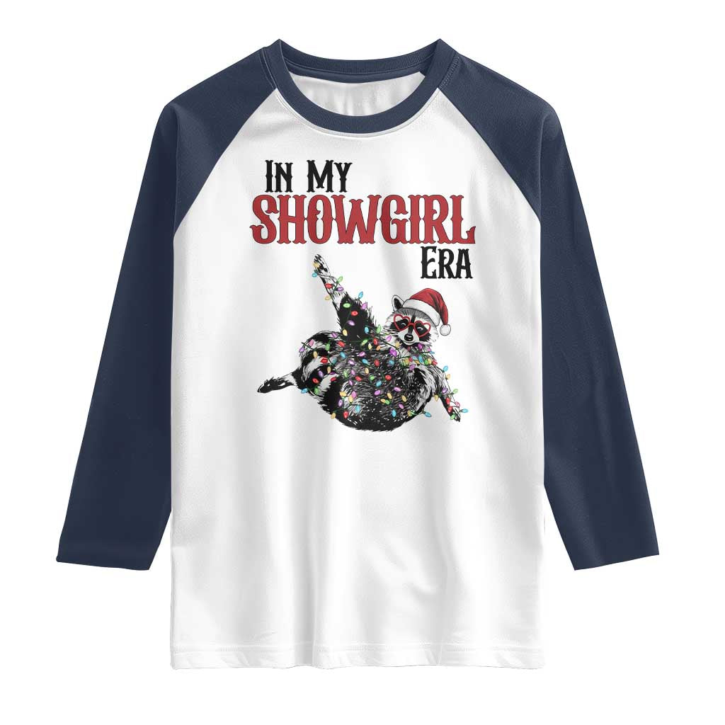 Funny Raccoon Christmas Raglan Shirt In My Costume Era TS14 White Navy Print Your Wear