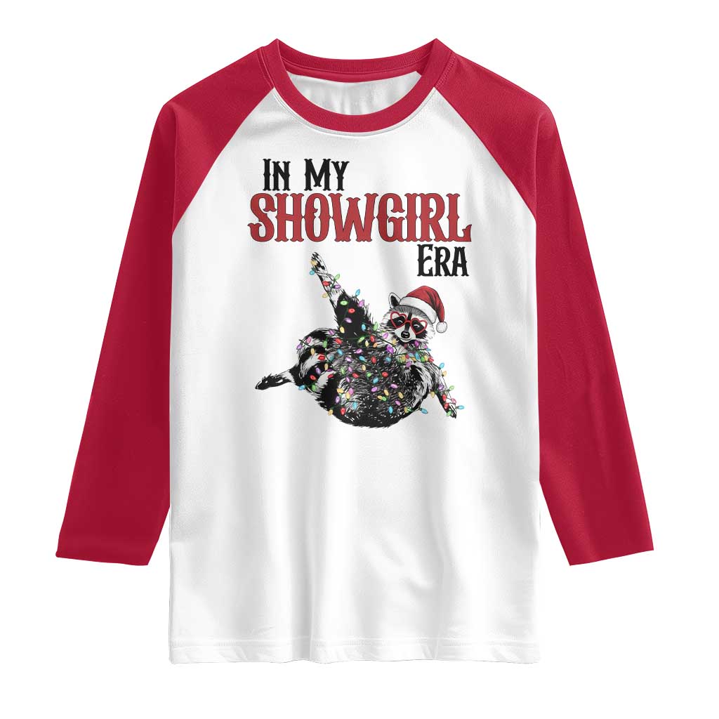 Funny Raccoon Christmas Raglan Shirt In My Costume Era TS14 White Red Print Your Wear