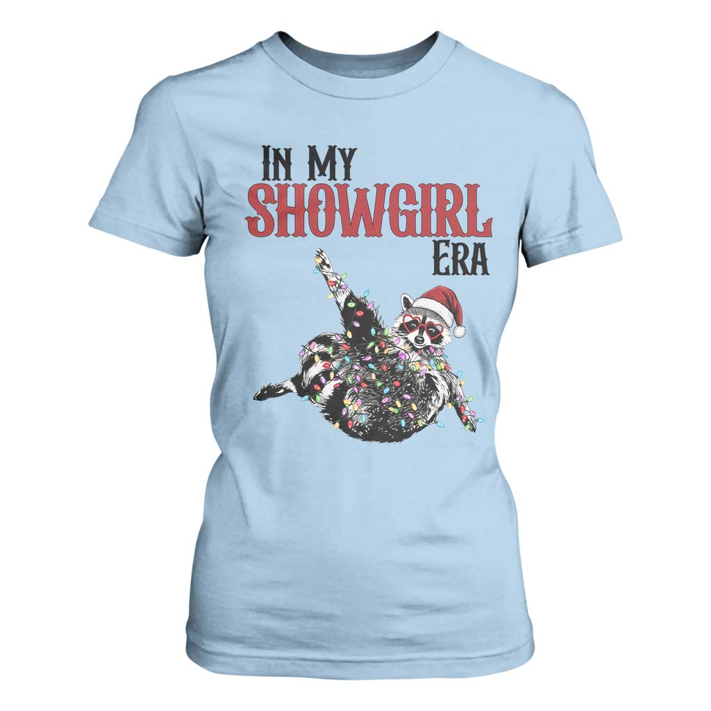 Funny Raccoon Christmas T Shirt For Women In My Costume Era TS14 Light Blue Print Your Wear