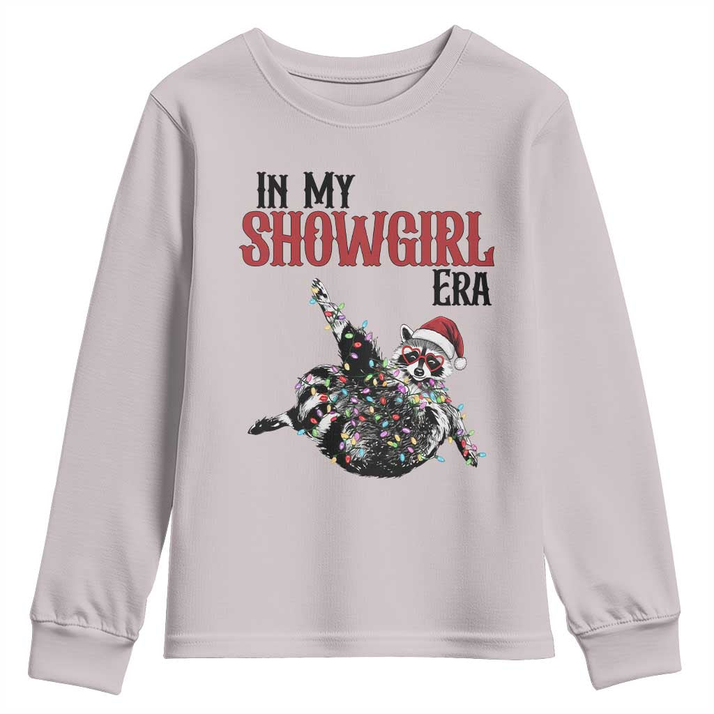 Funny Raccoon Christmas Youth Sweatshirt In My Costume Era TS14 Ice Gray Print Your Wear