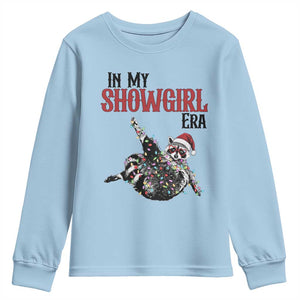 Funny Raccoon Christmas Youth Sweatshirt In My Costume Era TS14 Light Blue Print Your Wear