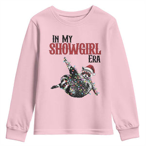 Funny Raccoon Christmas Youth Sweatshirt In My Costume Era TS14 Light Pink Print Your Wear