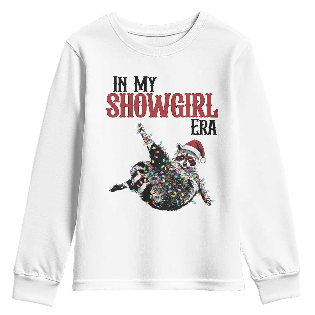 Funny Raccoon Christmas Youth Sweatshirt In My Costume Era TS14 White Print Your Wear