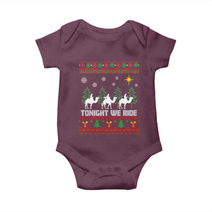 Tonight We Ride Baby Onesie Three Wise Men Nativity Scene Christmas TS14 Maroon Print Your Wear