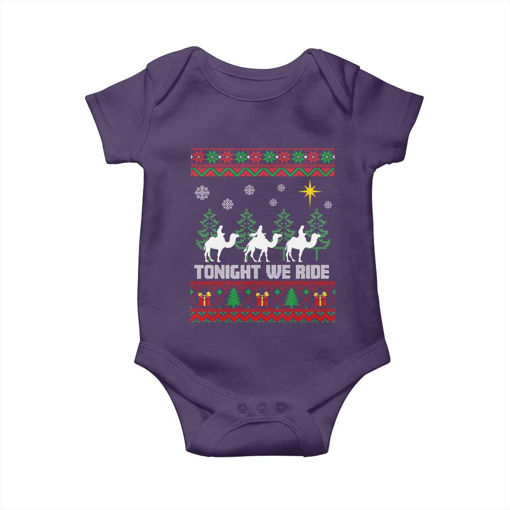 Tonight We Ride Baby Onesie Three Wise Men Nativity Scene Christmas TS14 Purple Print Your Wear