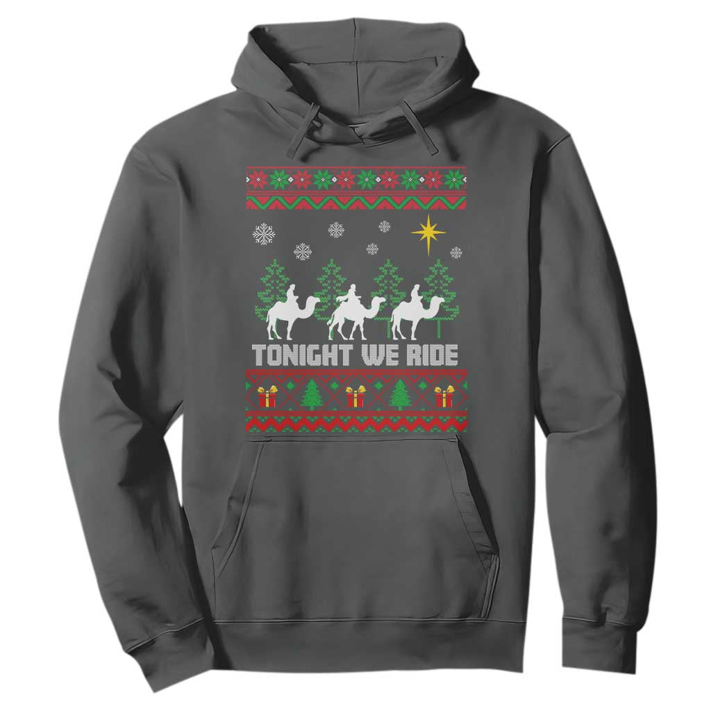 Tonight We Ride Hoodie Three Wise Men Nativity Scene Christmas TS14 Dark Heather Print Your Wear