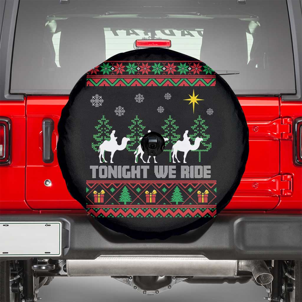Tonight We Ride Spare Tire Cover Three Wise Men Nativity Scene Christmas TS14 Black Print Your Wear