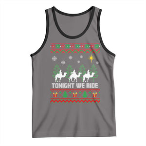 Tonight We Ride Tank Top Three Wise Men Nativity Scene Christmas TS14 Deep Heather Black Print Your Wear