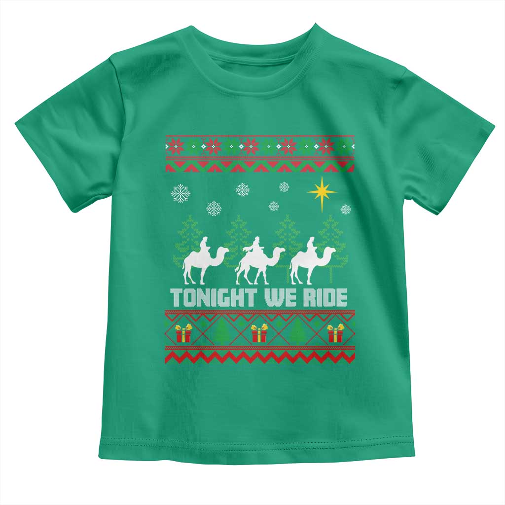 Tonight We Ride Toddler T Shirt Three Wise Men Nativity Scene Christmas TS14 Irish Green Print Your Wear