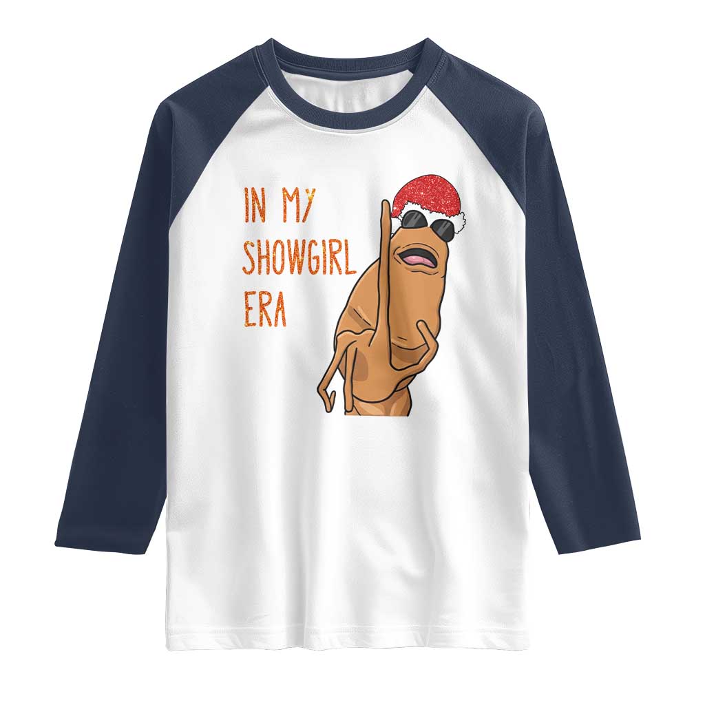 Marcus The Worm Christmas Meme Raglan Shirt In My Costume Era TS14 White Navy Print Your Wear