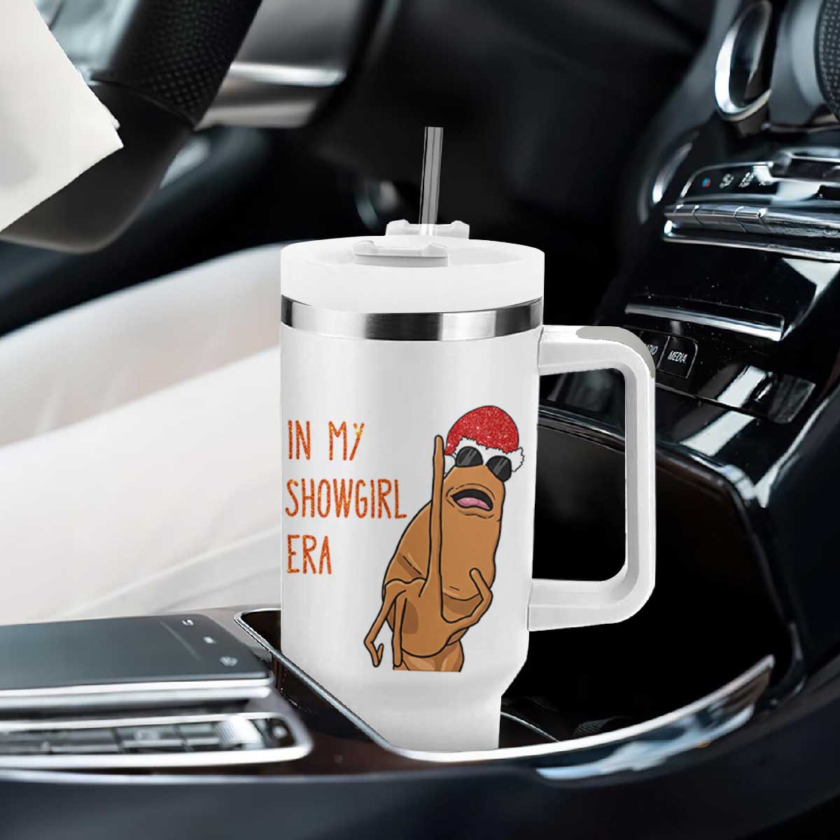 Marcus The Worm Christmas Meme Tumbler With Handle In My Costume Era TS14 Print Your Wear