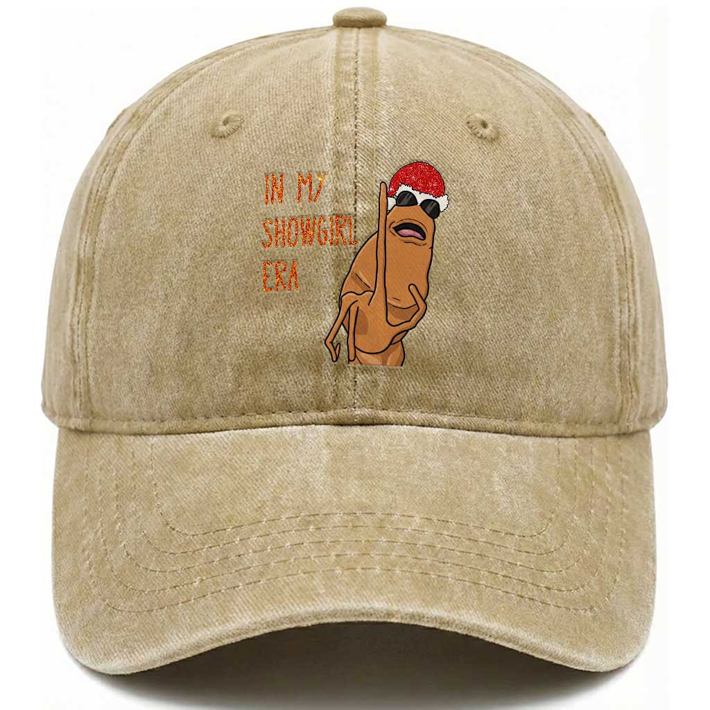Marcus The Worm Christmas Meme Washed Cotton Baseball Cap In My Costume Era TS14 Washed Cap Universal Fit Khaki Print Your Wear
