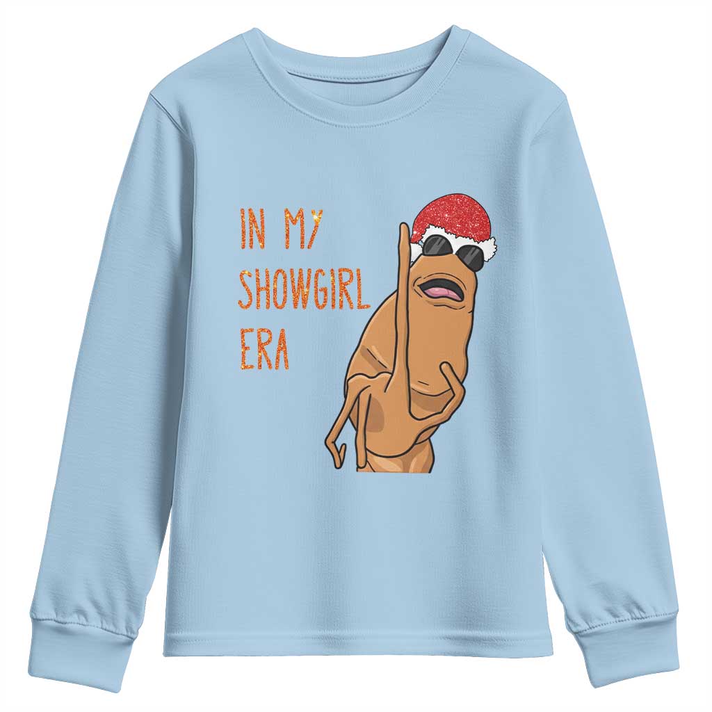 Marcus The Worm Christmas Meme Youth Sweatshirt In My Costume Era TS14 Light Blue Print Your Wear