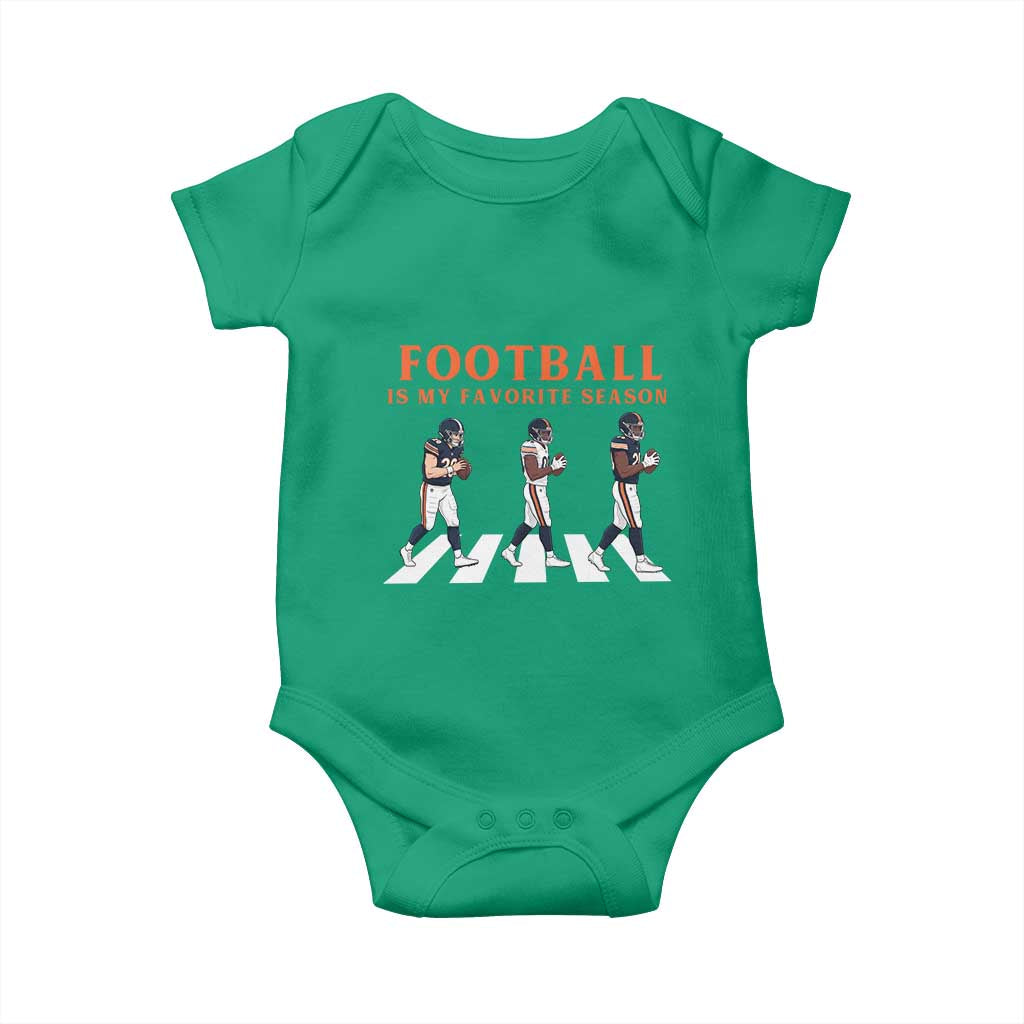 Football Is My Favorite Season Baby Onesie Funny Football Lover TS14 Irish Green Print Your Wear