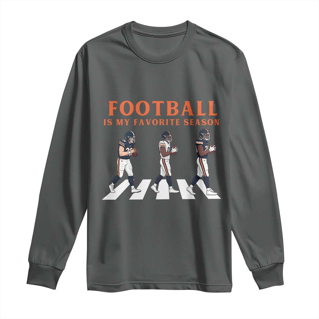 Football Is My Favorite Season Long Sleeve Shirt Funny Football Lover TS14 Dark Heather Print Your Wear