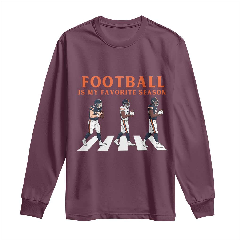 Football Is My Favorite Season Long Sleeve Shirt Funny Football Lover TS14 Maroon Print Your Wear