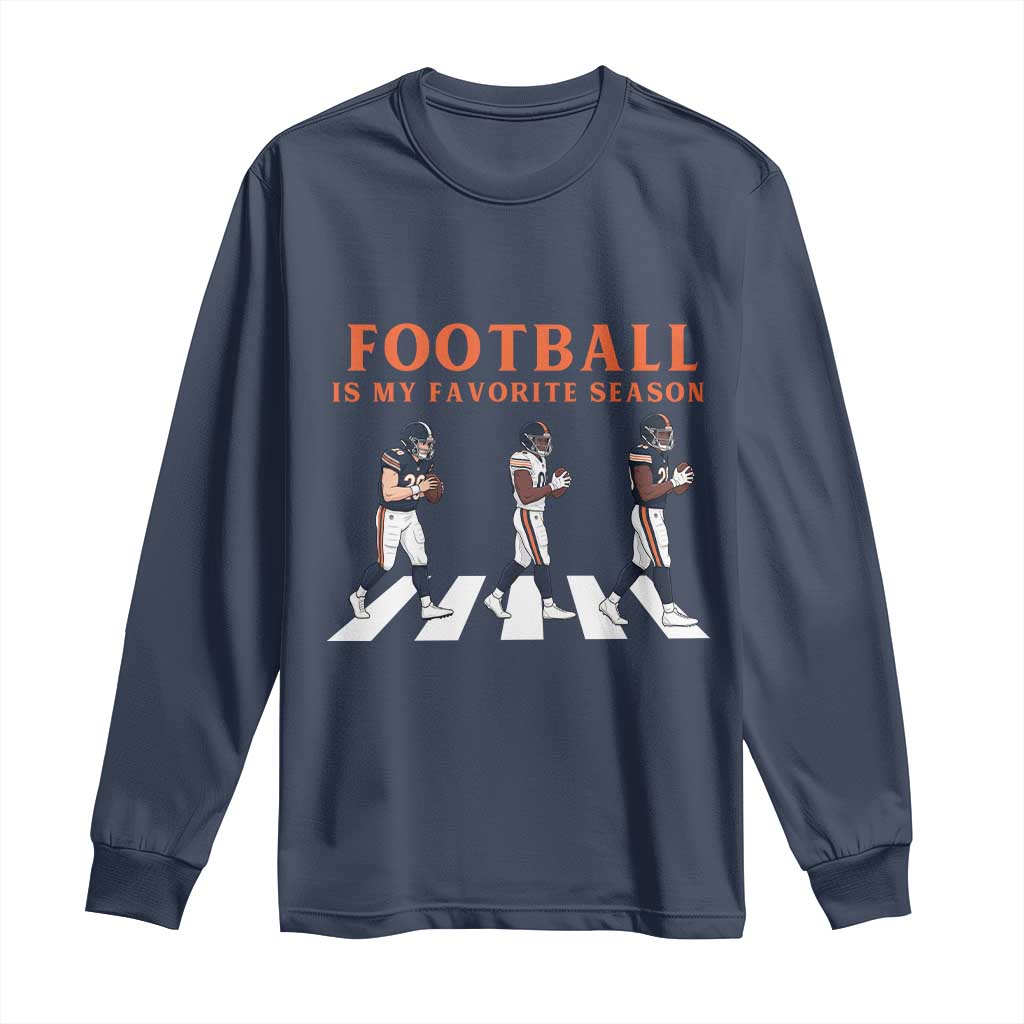 Football Is My Favorite Season Long Sleeve Shirt Funny Football Lover TS14 Navy Print Your Wear