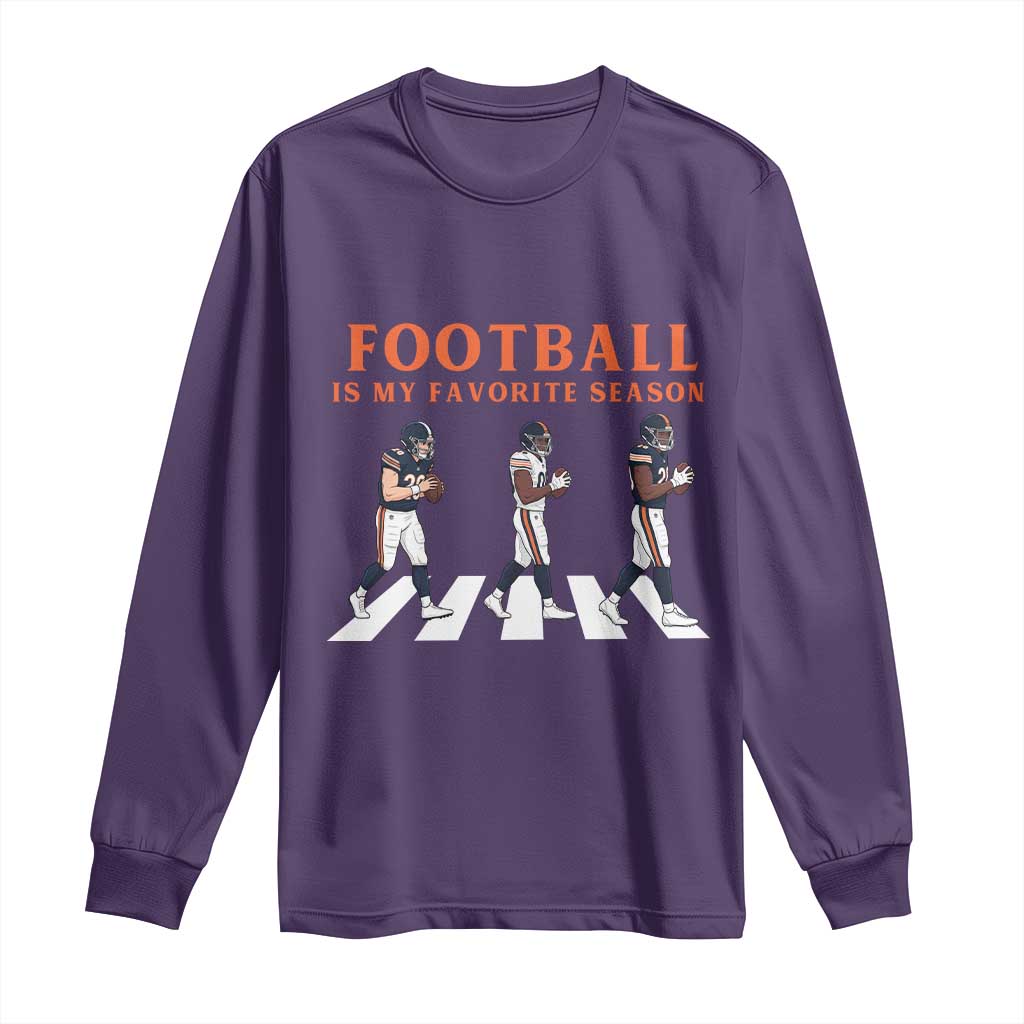 Football Is My Favorite Season Long Sleeve Shirt Funny Football Lover TS14 Purple Print Your Wear