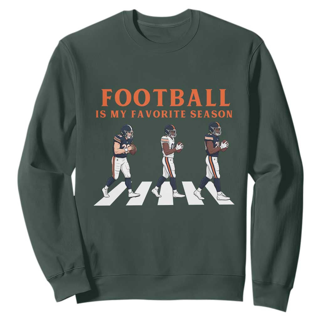 Football Is My Favorite Season Sweatshirt Funny Football Lover TS14 Dark Forest Green Print Your Wear