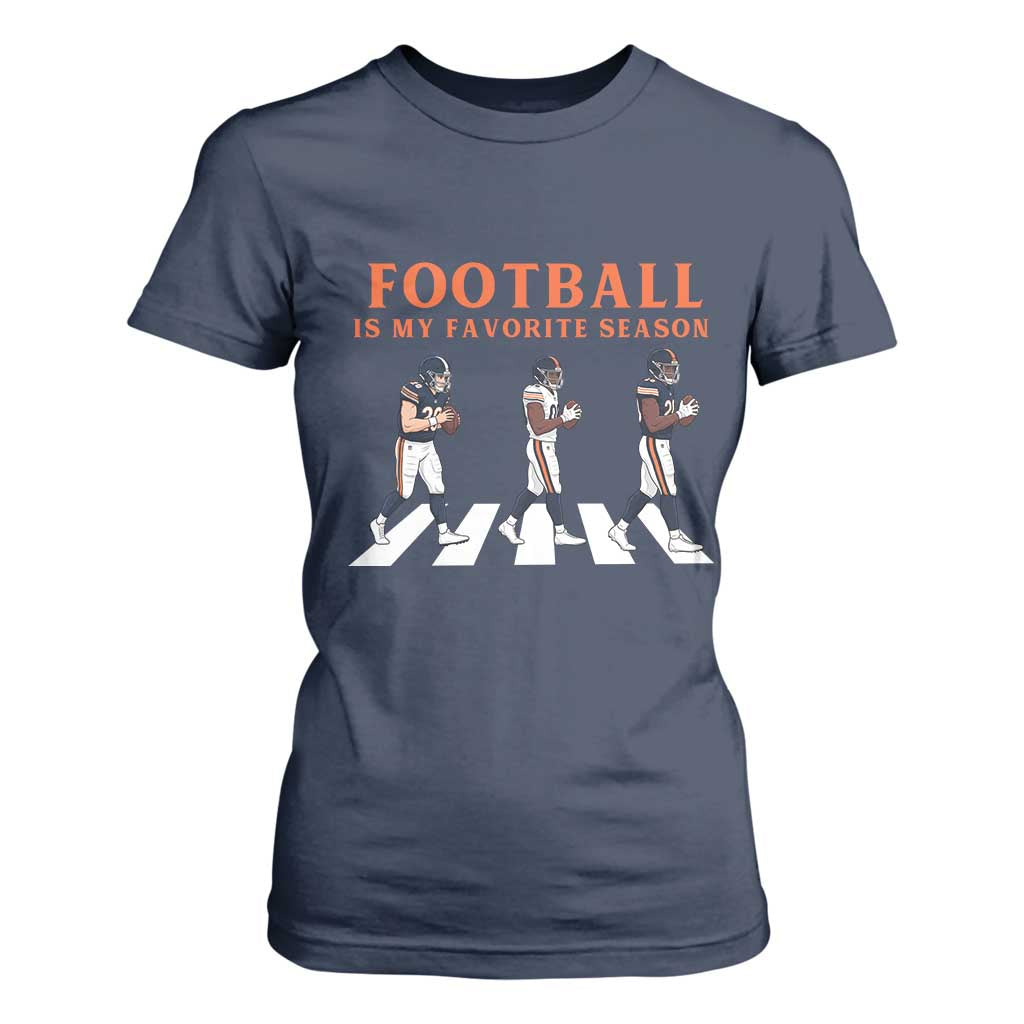 Football Is My Favorite Season T Shirt For Women Funny Football Lover TS14 Navy Print Your Wear