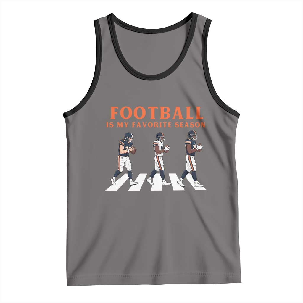 Football Is My Favorite Season Tank Top Funny Football Lover TS14 Deep Heather Black Print Your Wear