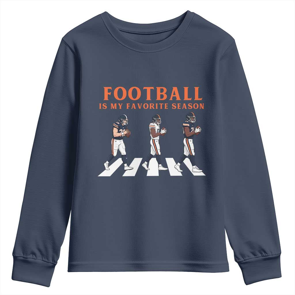 Football Is My Favorite Season Youth Sweatshirt Funny Football Lover TS14 Navy Print Your Wear