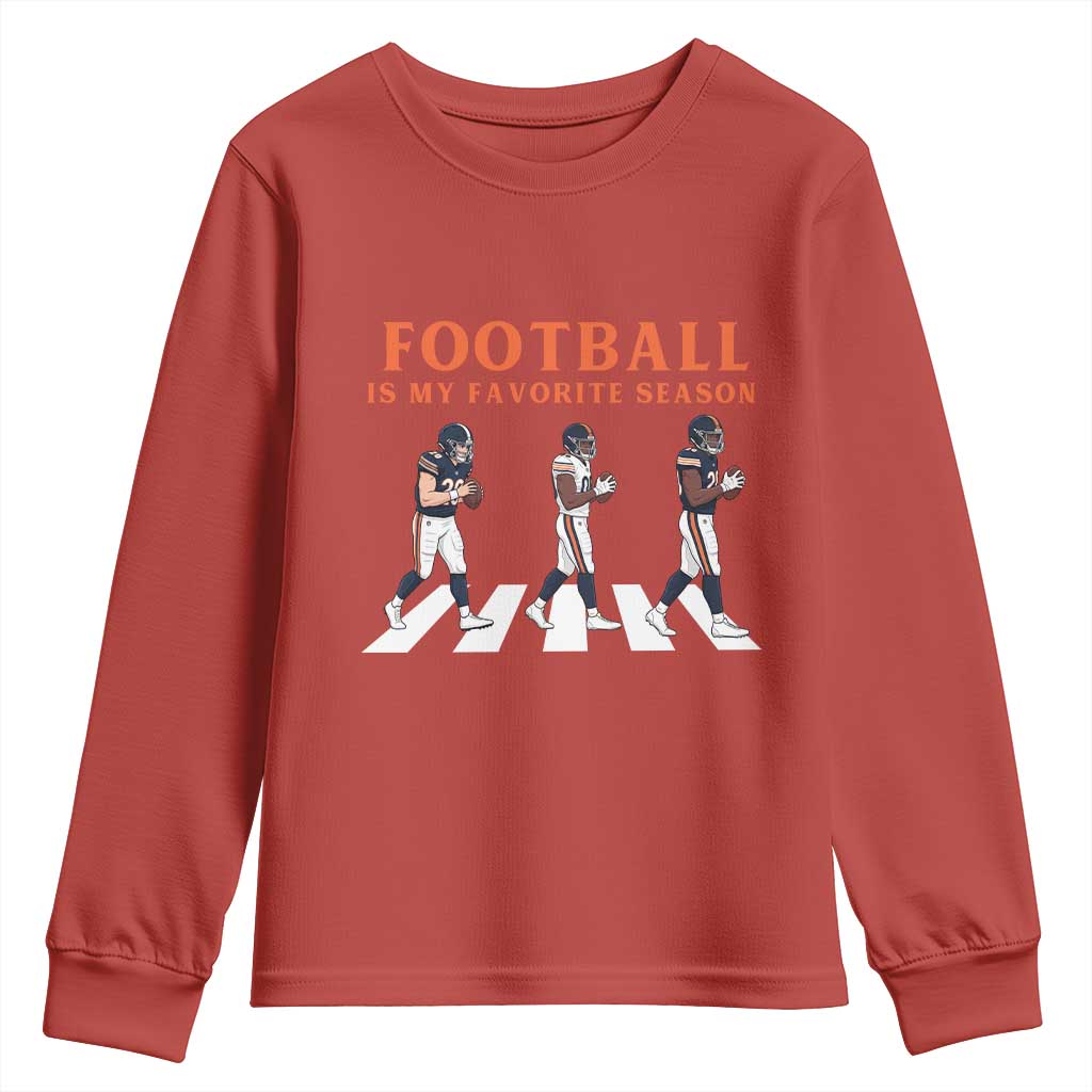 Football Is My Favorite Season Youth Sweatshirt Funny Football Lover TS14 Red Print Your Wear