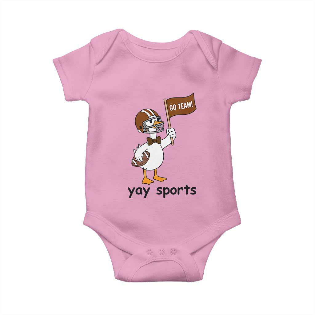 Silly Goose Football Baby Onesie Yays Sport TS14 Light Pink Print Your Wear