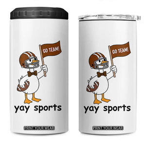 Silly Goose Football 4 in 1 Can Cooler Tumbler Yays Sport TS14 One Size: 16 oz White Print Your Wear