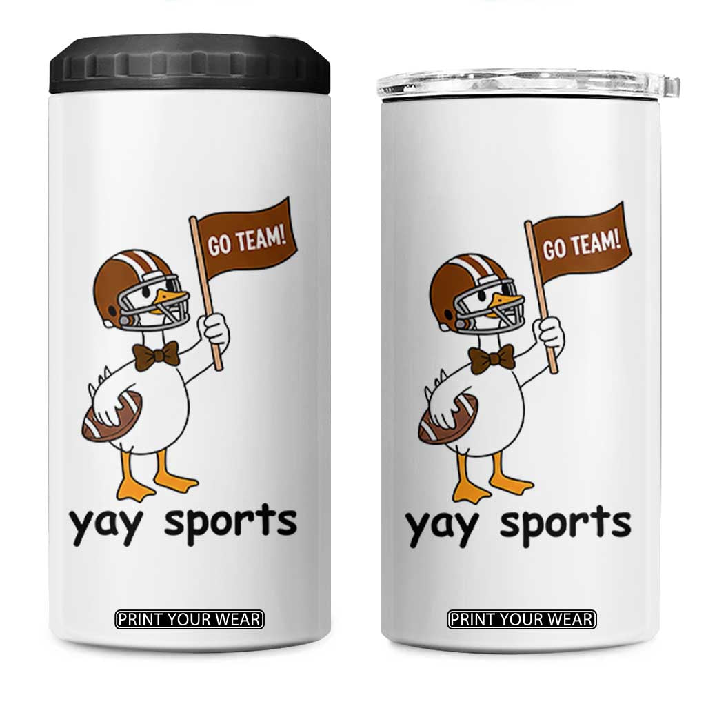Silly Goose Football 4 in 1 Can Cooler Tumbler Yays Sport TS14 One Size: 16 oz White Print Your Wear