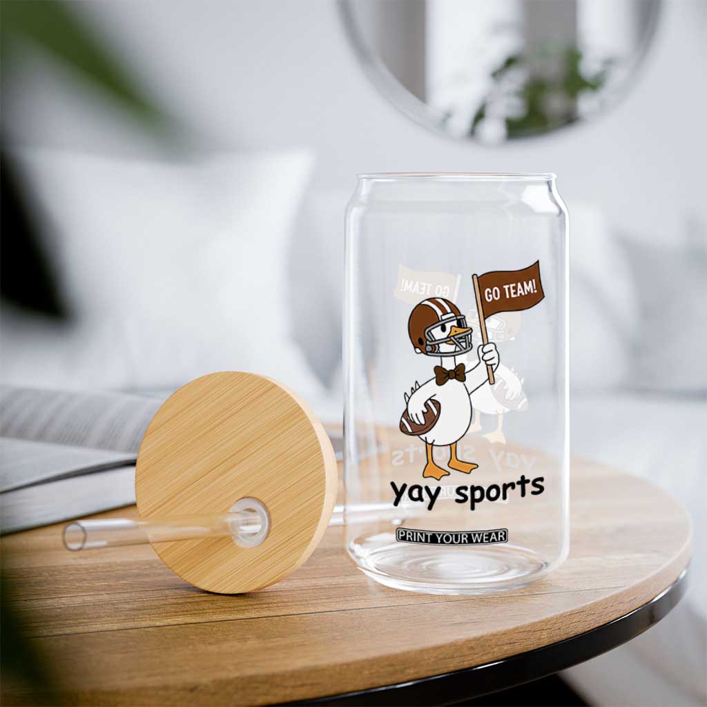Silly Goose Football Glass Can Yays Sport TS14 Print Your Wear