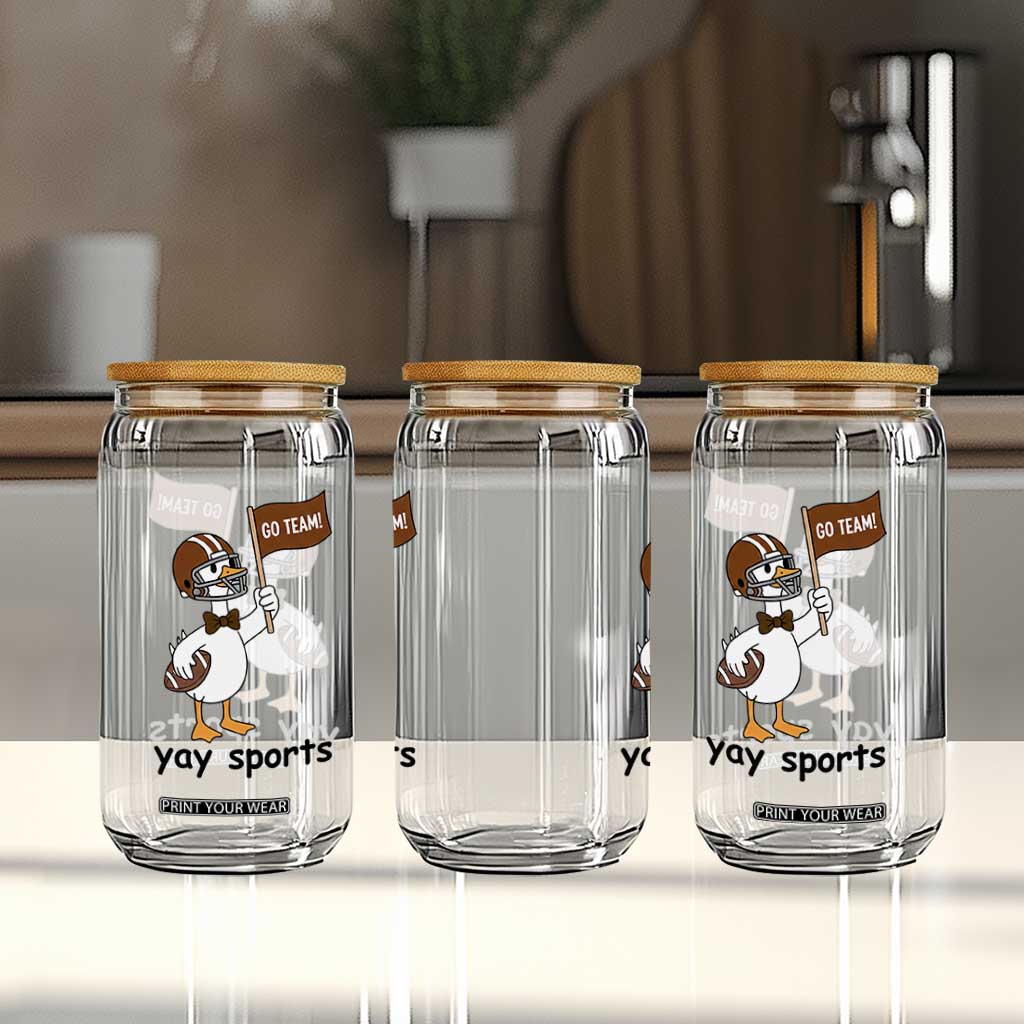 Silly Goose Football Glass Can Yays Sport TS14 Print Your Wear