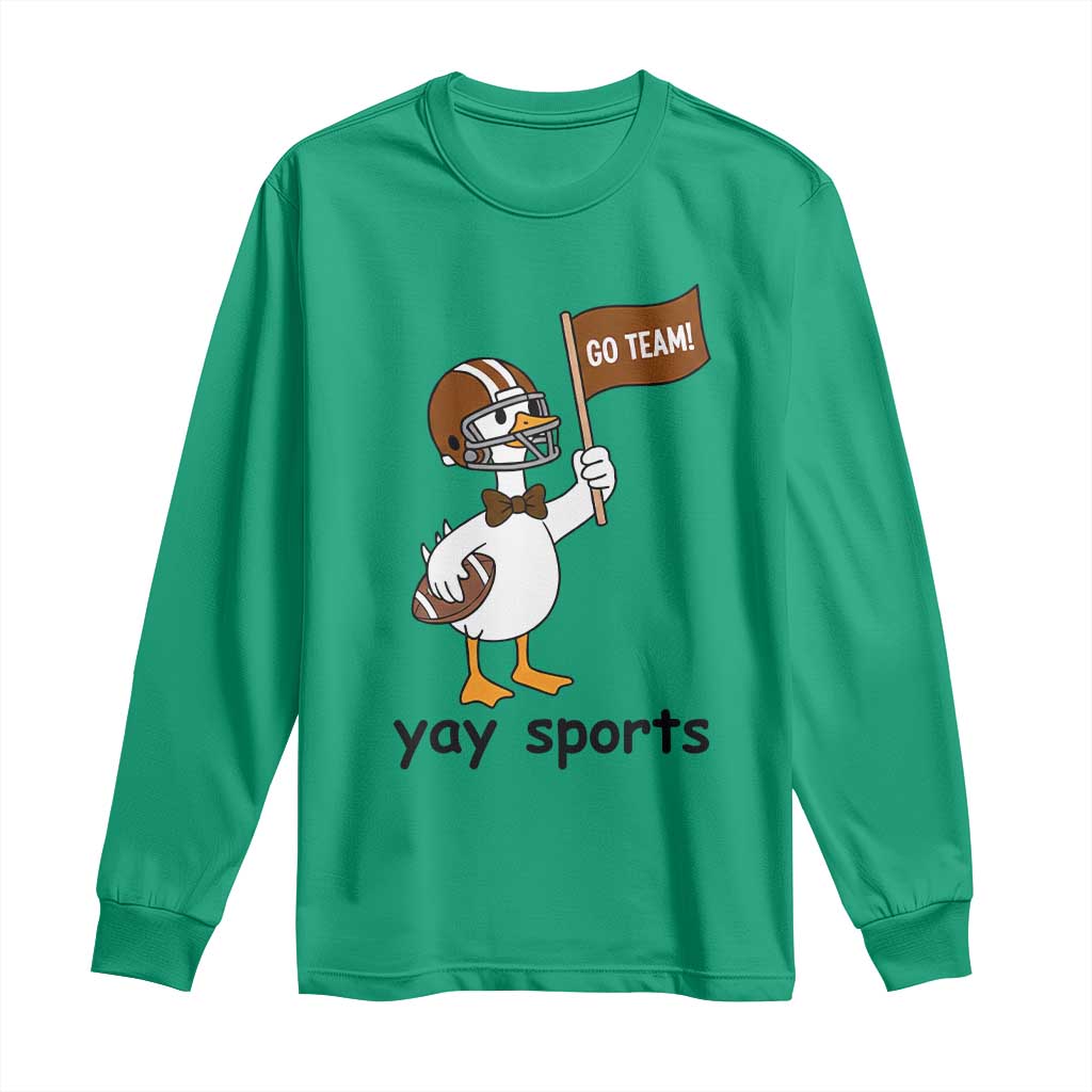 Silly Goose Football Long Sleeve Shirt Yays Sport TS14 Irish Green Print Your Wear