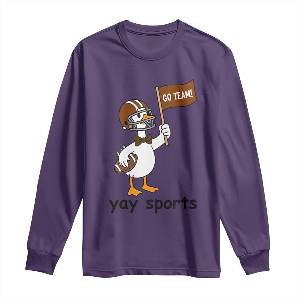 Silly Goose Football Long Sleeve Shirt Yays Sport TS14 Purple Print Your Wear