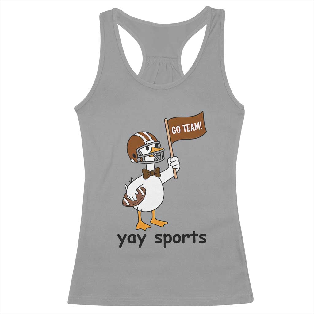 Silly Goose Football Racerback Tank Top Yays Sport TS14 Sport Gray Print Your Wear