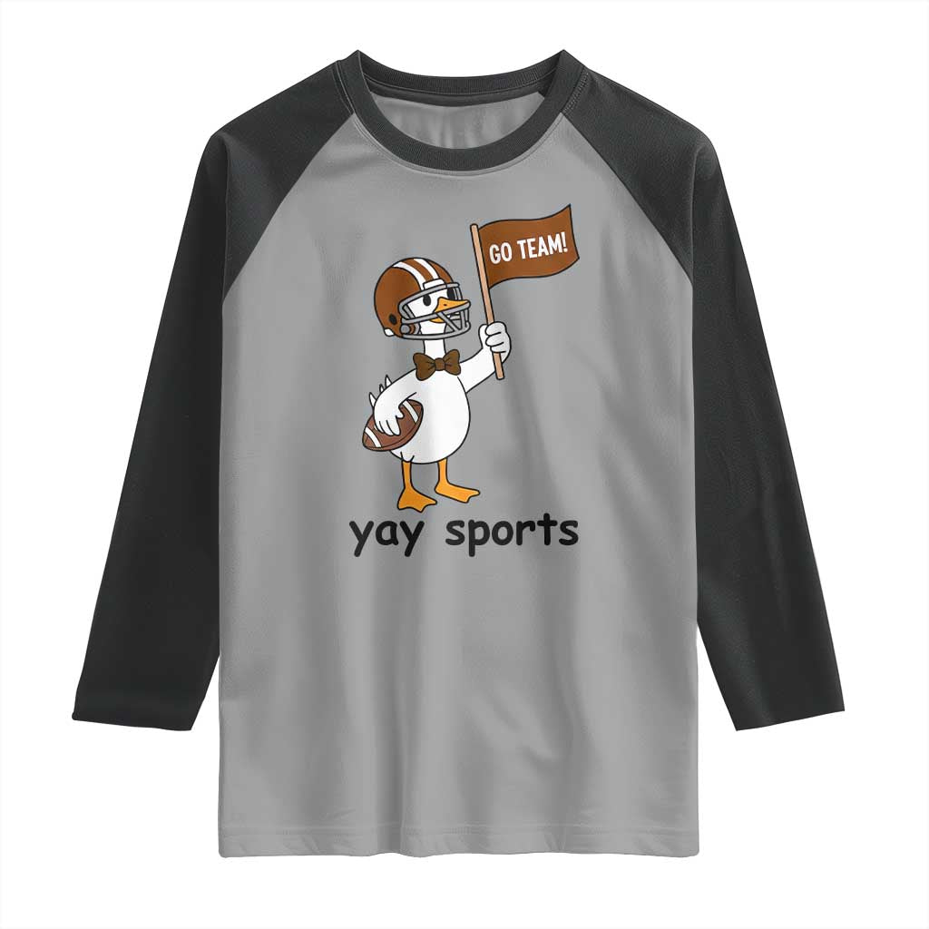 Silly Goose Football Raglan Shirt Yays Sport TS14 Sport Gray Black Print Your Wear