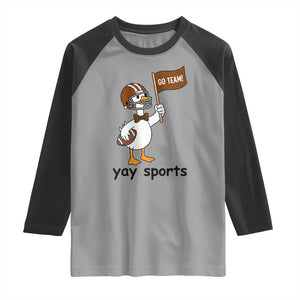 Silly Goose Football Raglan Shirt Yays Sport TS14 Sport Gray Black Print Your Wear